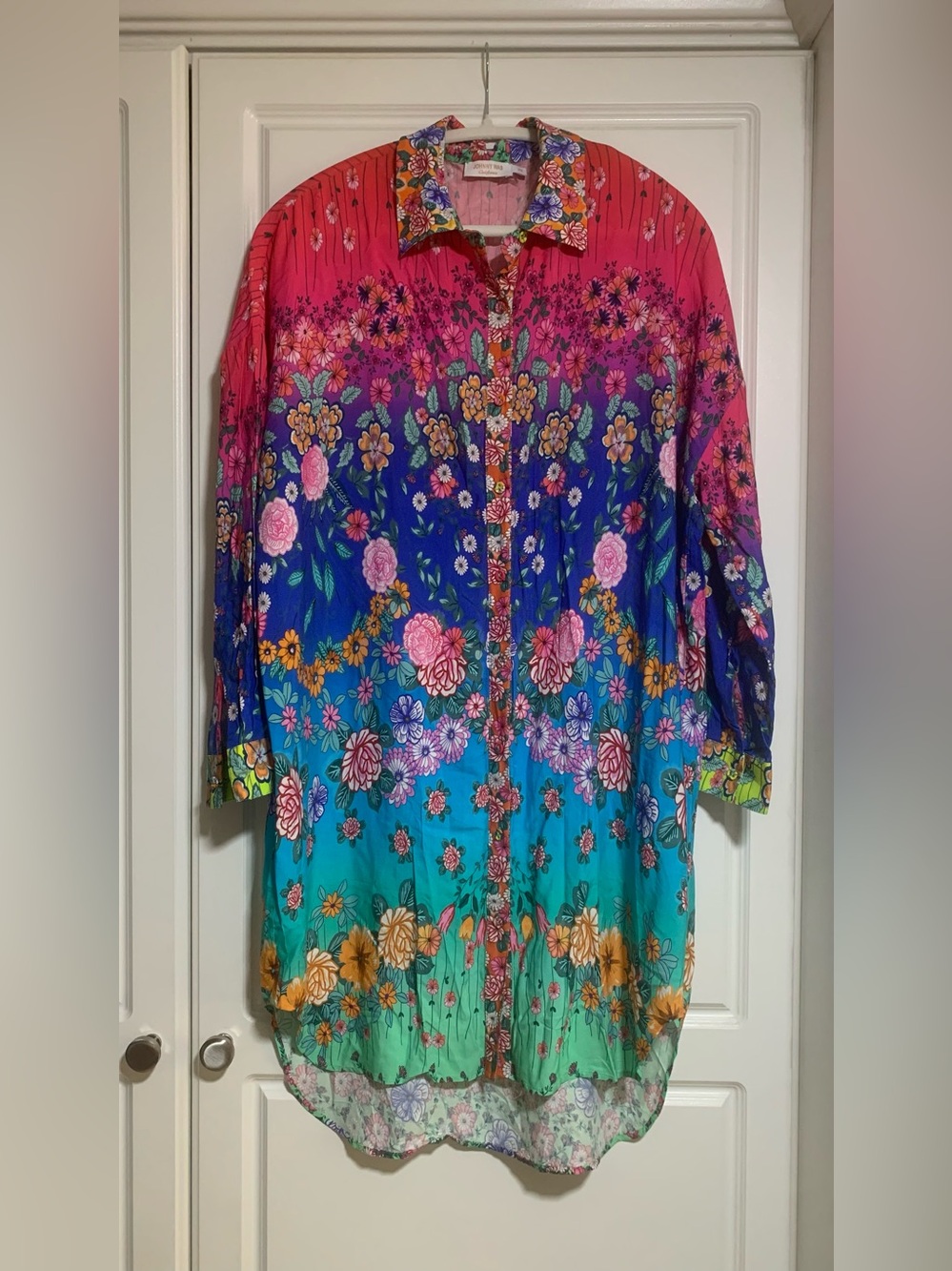 Johnny Was Floral Patchwork Floral Shirt Dress in Size XS